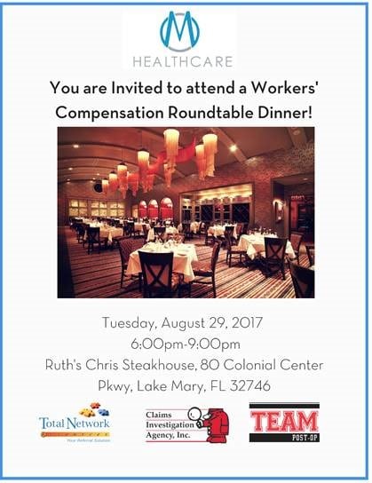 2017 Workers Comp Roundtable Dinner Sponsored By Total Network Resources
